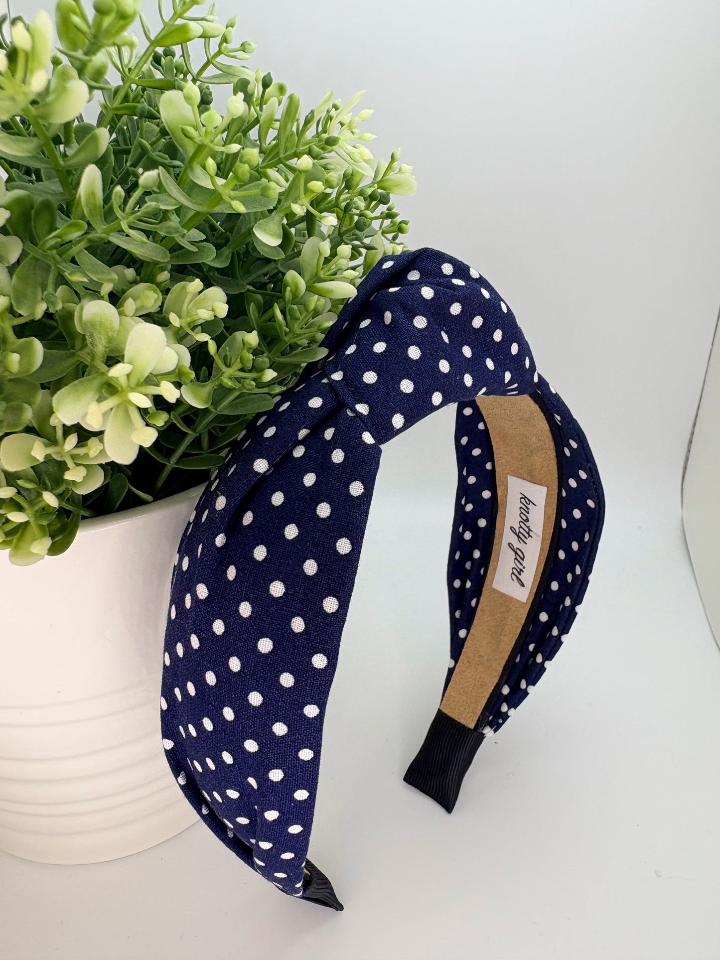 Navy and White Polka Dot