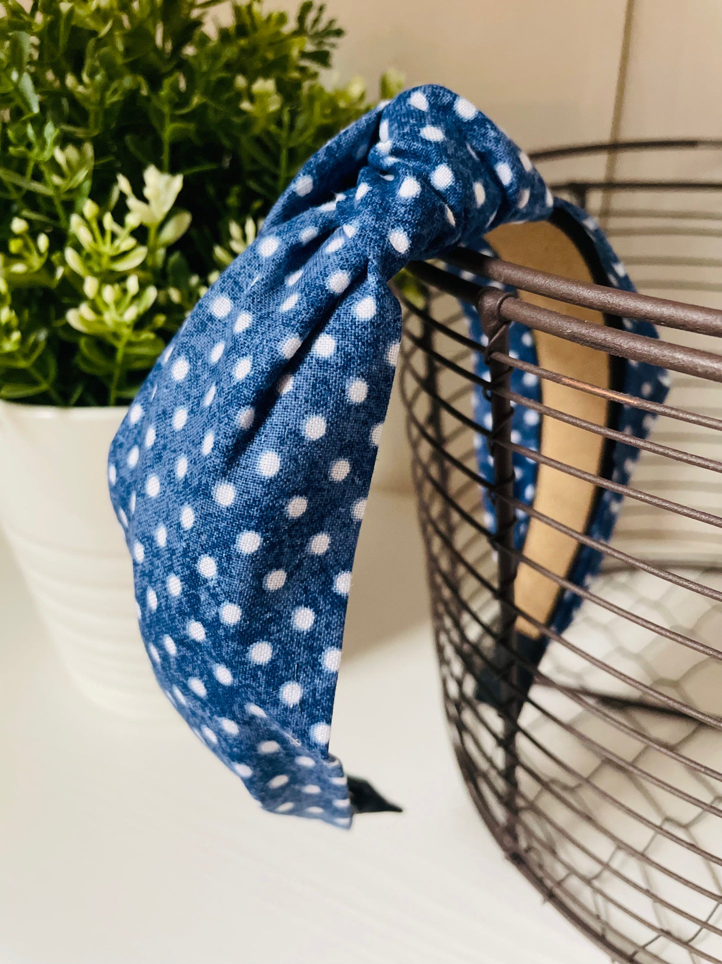 Navy/White Dots