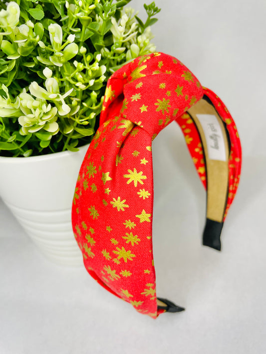 Gold Stars on Red