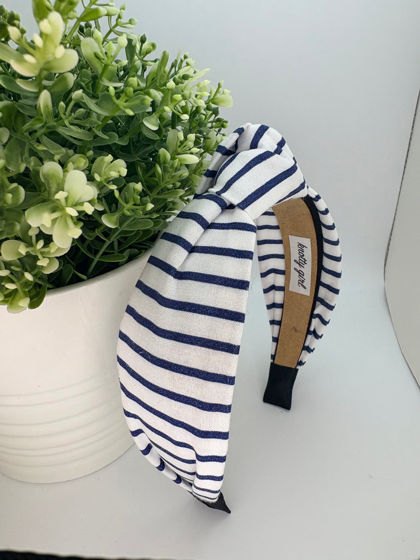 White and Navy Stripe