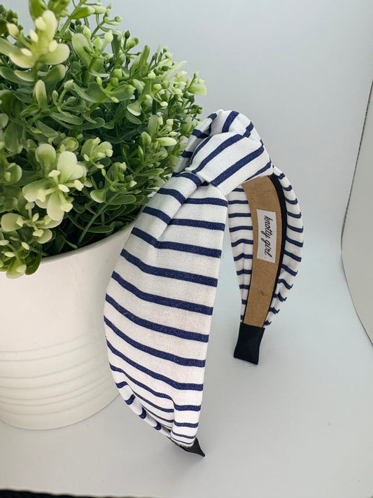 White and Navy Stripe